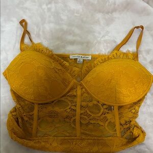 Haute Monde Mustard Lace Bralette